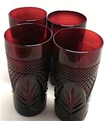 Ruby Red Thumb Print & Diamonds Tumblers