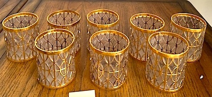 Mid Century El Tabique de Oro Rock Glasses by Imperial Glass Co