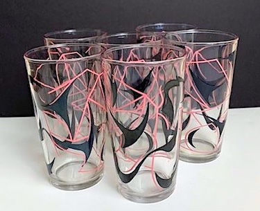 Vintage 1960s Black and Pink Glasses
