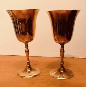 Vintage Brass/Gold Wine Goblets