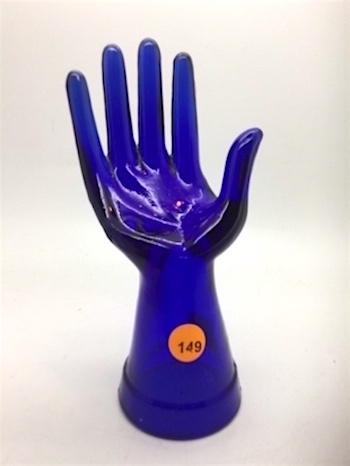 Vintage Glass Cobalt Blue Hand