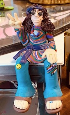 Vintage Hippie Male Figurine Shelf Sitter