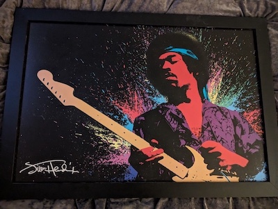 Jimi Hendrix Paint Splatter Rock And Roll Electric Guitar Poster