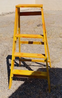 Vintage Wooden Yellow Splatter Ladder