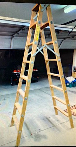 Vintage Wooden Tall Ladder