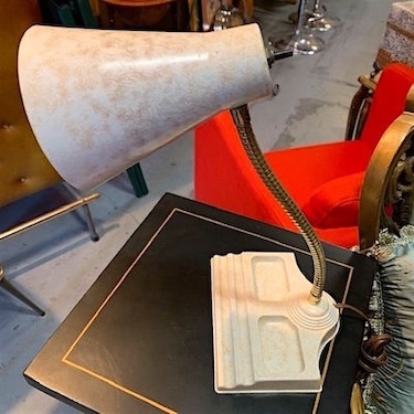 Vintage Mid Century Gooseneck Desk Lamp with Organizer Tray