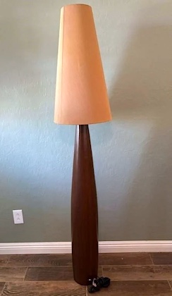 MCM Wooden Pillar Floor Lamp 