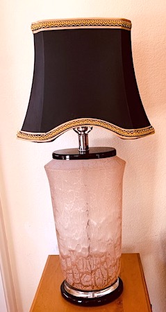 Vintage Frosted Pink GlassPagoda Shade Lamp