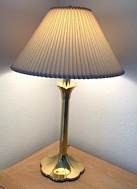 Stiffel Lotus Torchiere Table Brass Lamps