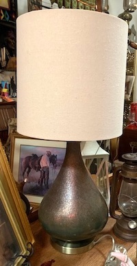 Vintage Art Ceramic Iridescent Table Lamp