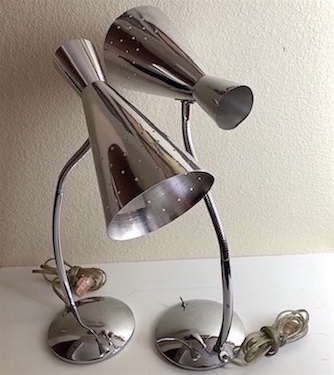 Modern Atomic Style Gooseneck Articulating Chrome able Lamp