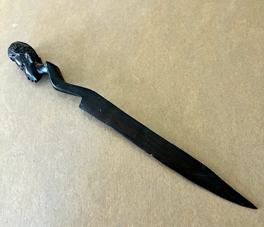 Vintage Hand Carved Wood African Lady Letter Opener