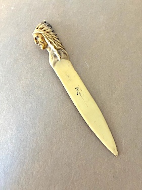 Vintage Celluloid Indian Head letter Opener