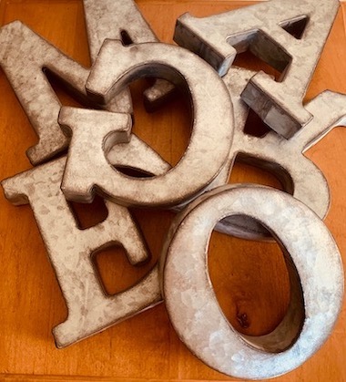 galvanized letters