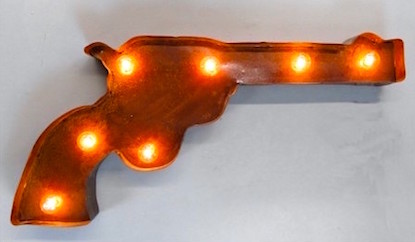 Texas Cowboy Gun Light Sign