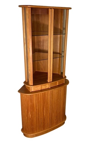 Mid-Century Danish by Dyrlund Two-Piece Teak Corner Cabinet 