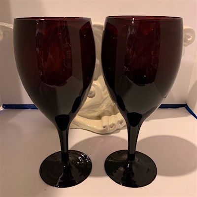 Mikasa Elegance Plum Large Wine or Water Goblets Set of 2