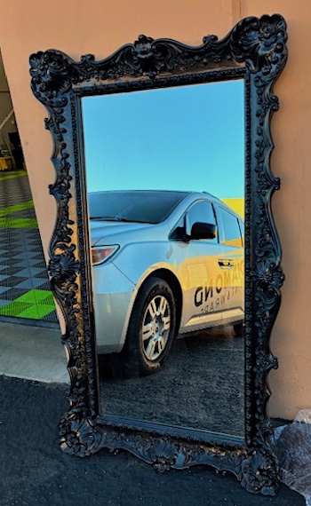 Vintage Ornate Large Black Gothic Mirror