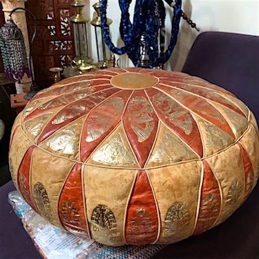 Leather Oversized Moroccan Pouf