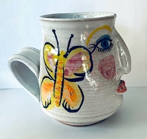Peace Sign Pottery Bowl