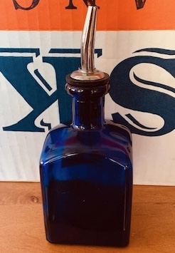 Vintage Glass Cobalt Blue Oil Bottle w spout