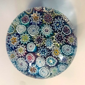Vintage Murano Millefiori Art Glass Paperweight Italian