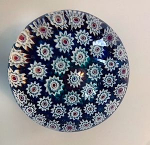 Vintage Murano Millefiori Art Glass Paperweight Italian