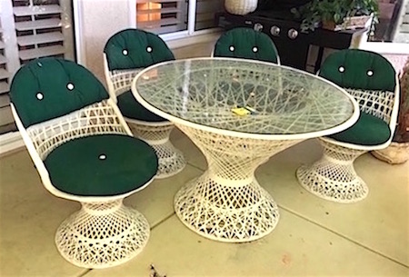 Russell Woodard Midcentury Spun Fiberglass Patio Set
