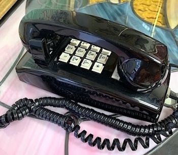 Black Push Dial Wall Phone
