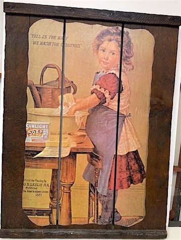 Vintage Print on Wood Slats