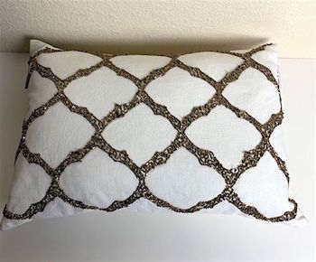 Cream Moroccan Beaded Pillow