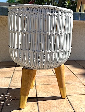 Boho Sof White Bamboo Planters