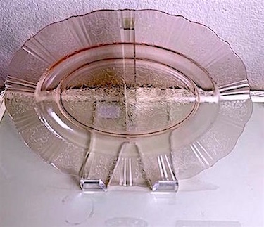 Depression Pink Glass Oval Platter