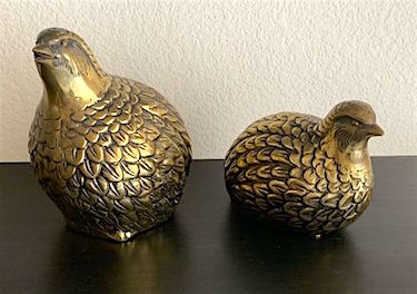 Brass Quail Mom & Baby Set