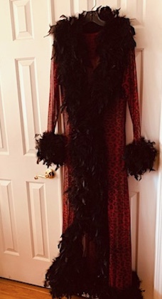 Vintage Glamour Feathered Robe Green