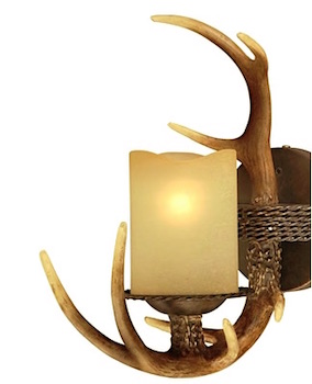 Replica Wall Sconce Deer Antlers with Frosted Glass