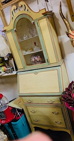 Vintage Narrow French Provincial Secretary Desk
