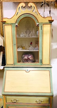 Vintage Narrow French Provincial Secretary Desk