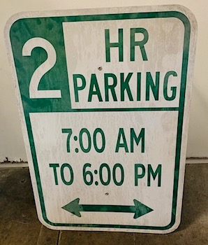 Two Hour Parking Sign
