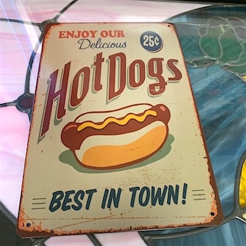 Hot Dog Metal Sign