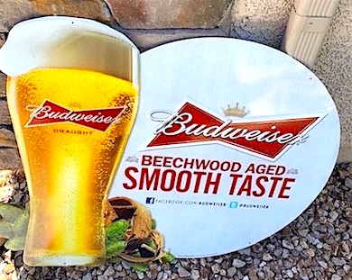 2015 Budweiser Beechwood Aged Smooth Taste Metal Sign 