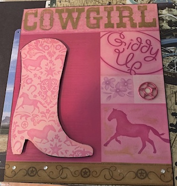 Pink Cowgirl Metal Sign