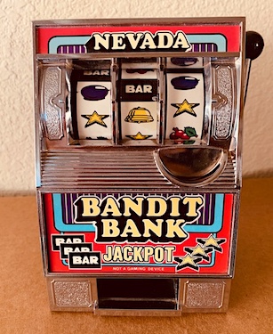 Bandit Toy Slot Machine Bank Decor