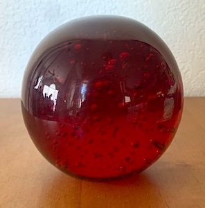 Vintage Ruby Glass Sphere