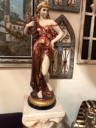 Gecian/Roman Colored Statue - Lady Wine