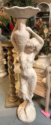 Woman Holding Water Vase Floor Statue