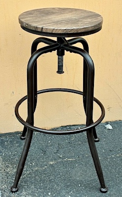 Industrial Swivel Wood Stool 