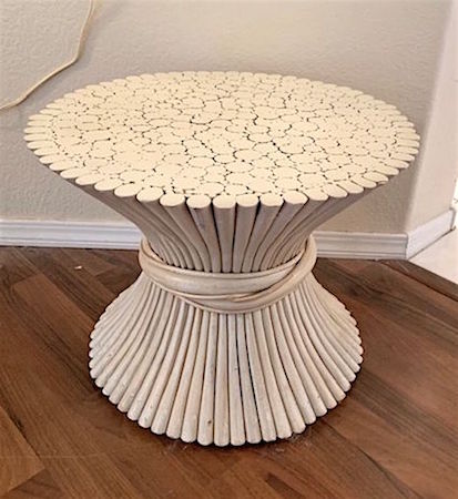 Bent Bamboo Sheaf of Wheat Low  Side Table