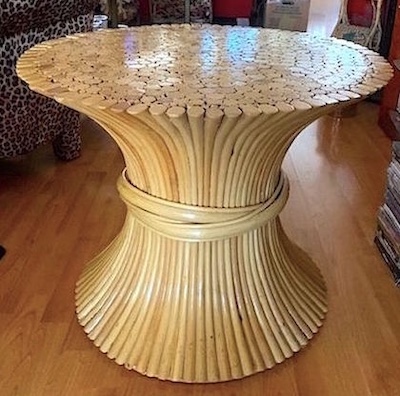Bent Bamboo Sheath of Wheat End Table 