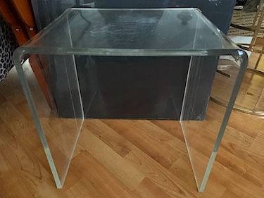Mid Century Transparent Lucite Waterfall Side Table